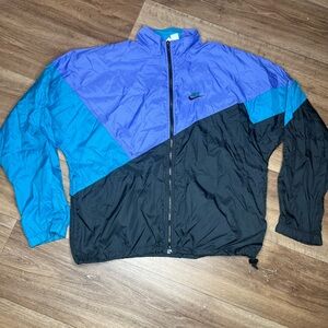 Vintage 90s Nike Jacket Windbreaker Grey Tag Size L Flight Swoosh